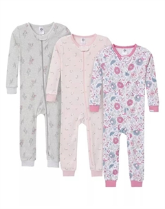 Детские пижамы без ножек для девочек, 3 шт, розовый Gerber