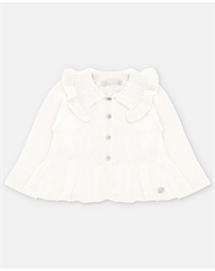 Детская трикотажная куртка с воланчиком на воротнике, бежевый Martin aranda