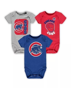 Набор из 3 боди для мальчиков и девочек Royal, Red, Heathered Gray Chicago Cubs Change Up Outerstuff