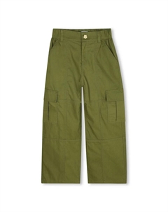 Детские карго-штаны зеленого цвета из хлопка Kenzo kids