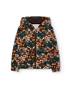 Детская плюшевая куртка с капюшоном и карманами, мультиколор Boboli