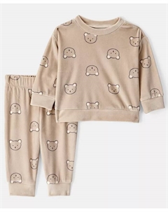 Детский комплект для мальчиков из двух предметов: толстовка и штаны с принтом медвежонка, коричневый Carter`s