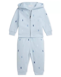 Детский комплект из толстовки и штанов с вышивкой, синий Polo ralph lauren