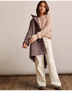 Детский оверсайз джемпер с открытой вязкой и лодочным вырезом, бежевый Coconut el corte inglés