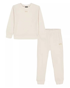 Детский комплект Rival: толстовка и джоггеры для девочек 2T-6X, 2 предмета, слоновая кость/кремовый Under armour