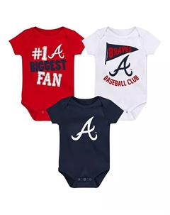Набор из 3 боди для мальчиков и девочек Atlanta Braves Fan Pennant Outerstuff