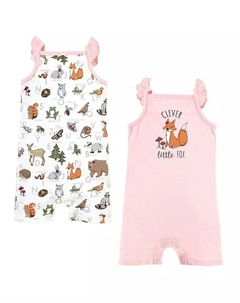 Комбинезон из органического хлопка для маленьких девочек, Woodland Alphabet, розовый Touched by nature