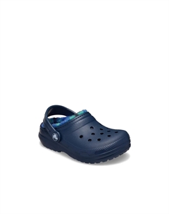 Слипоны Classic Lined Bold Check Clog - Kids', темно-синий Crocs