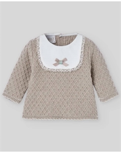 Вязаный детский жакет с текстурой, коллекция Пони PAZ Rodríguez, светло-коричневый Paz rodriguez