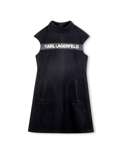Детское платье черного цвета с длинными рукавами Karl lagerfeld kids