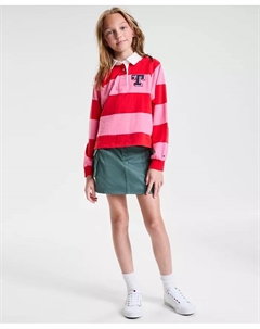 Большая девочка регби поло свитшот и карго юбка, красный Tommy hilfiger
