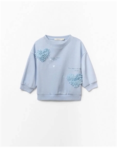 Толстовка с сердцами и листьями салата, синий Сфера