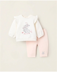 Детский спортивный костюм на вешалке с рюшами и мотивом Мисс Банни, белый/розовый Zippy