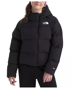 Стеганый пуховик с молнией во всю длину и капюшоном Big Girls North, черный The north face