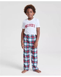 Детские пижамные штаны Merry Plaid размера 2T-16, белый Holiday lane