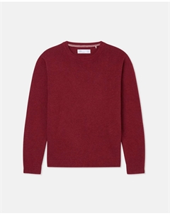Базовый однотонный трикотажный свитер с круглым вырезом для мальчика, бордовый Kids el corte inglés