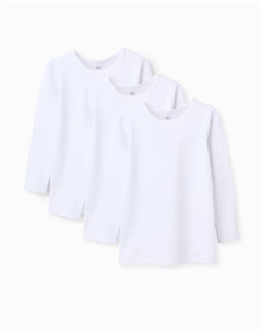 Набор из 3 детских хлопковых маек для мальчика, 100% хлопок, белый Zippy