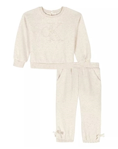 Комплект из двух предметов: флисовая кофта и штаны для маленьких девочек Calvin klein