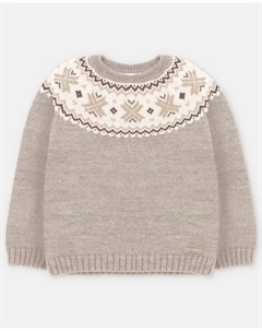 Детский свитер с рождественским узором в контрастном земляном цвете Martin aranda