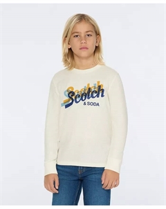 Футболка с длинным рукавом и принтом для мальчиков-подростков Scotch&soda
