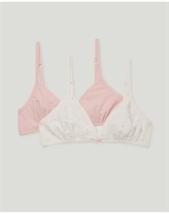 Набор из двух треугольных топов для девочек без поролона, мультиколор Cotton juice