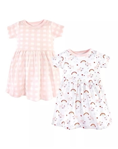 Платье для девочек с коротким рукавом из хлопка, 2 шт., Unicorn Luvable friends
