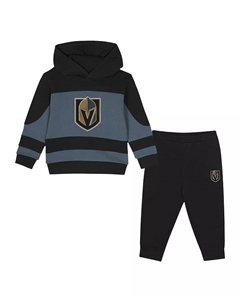 Детский комплект из флисовой толстовки с капюшоном и брюк Vegas Golden Knights Puck Hero, 2 предмета, черный/серый Outerstuff