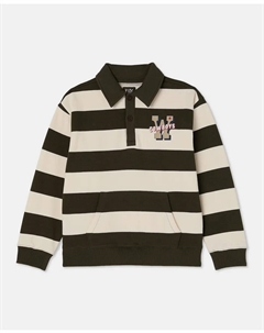 Детская толстовка на молнии в полоску с воротником-поло, зеленый Kids el corte inglés