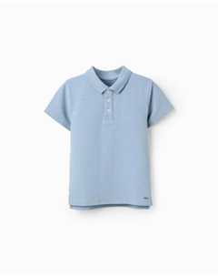 Рубашка-поло для мальчика в рубчик, светло-голубой Zippy