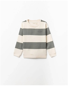 Толстовка с вышивкой и полосками, зеленый Сфера