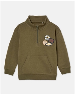 Детская толстовка на молнии с воротником-стойкой, зеленый Kids el corte inglés