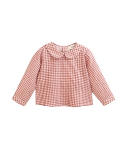 Клетчатая детская рубашка, розовый/белый Dadati