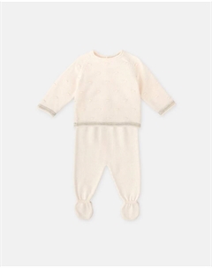 Детский комплект из двух частей с голыми ножками, светло-бежевый Tutto piccolo