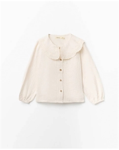 Блузка из бамбулы с воротником, светло-бежевый Сфера