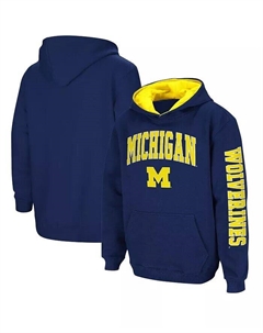 Темно-синий пуловер с капюшоном Big Boys Michigan Wolverines 2-Hit Team, синий Colosseum