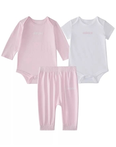 Детский набор для девочек из 3 предметов: боди с логотипом и штанишки, мультиколор Adidas