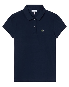 Маленькая футболка-поло для девочки, синий Lacoste