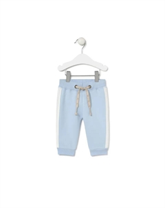 Детские спортивные штаны из гладкого хлопка с полоской, светло-голубой Tous