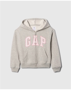 Детская толстовка с капюшоном и логотипом на груди, серый Gap