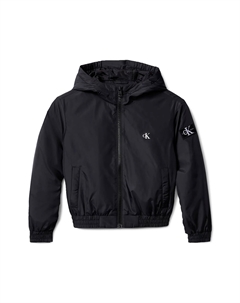 Стеганая детская куртка с капюшоном, черный Calvin klein