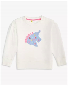 Детская толстовка для девочек 2T-4T с аппликацией единорога, белый Epic threads