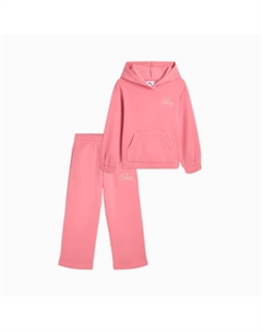 Толстовка с капюшоном из флиса и широкие штаны для малышей Matching Sets, розовый Puma