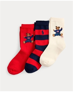 Набор из 3 длинных унисекс носков с медведем Поло, мультиколор Polo ralph lauren