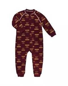 Джемпер Washington Commanders бордового цвета с принтом по всей длине и застежкой-реглан для малышей с застежкой-молнией Outerstuff