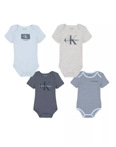 Набор из 4 боди с короткими рукавами для мальчиков, мультиколор Calvin klein