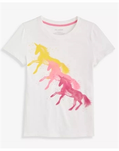 Футболка с коротким рукавом для девочек 5-20 лет с принтом единорога, белый Epic threads