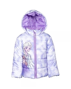 Пуховик на молнии Frozen для девочек до (2–7–8 лет), фиолетовый Disney