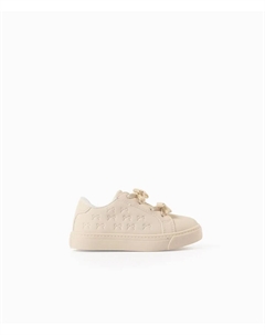 Детские спортивные туфли для девочки с эластичными шнурками и бантиками, бежевый Zippy