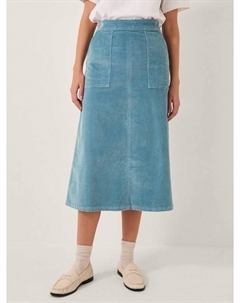 Короткая юбка миди из вельвета Malika, Pale Blue Monsoon