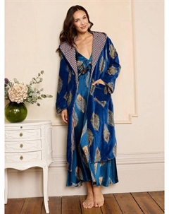 Женский бархатный просторный халат, Navy Their nibs